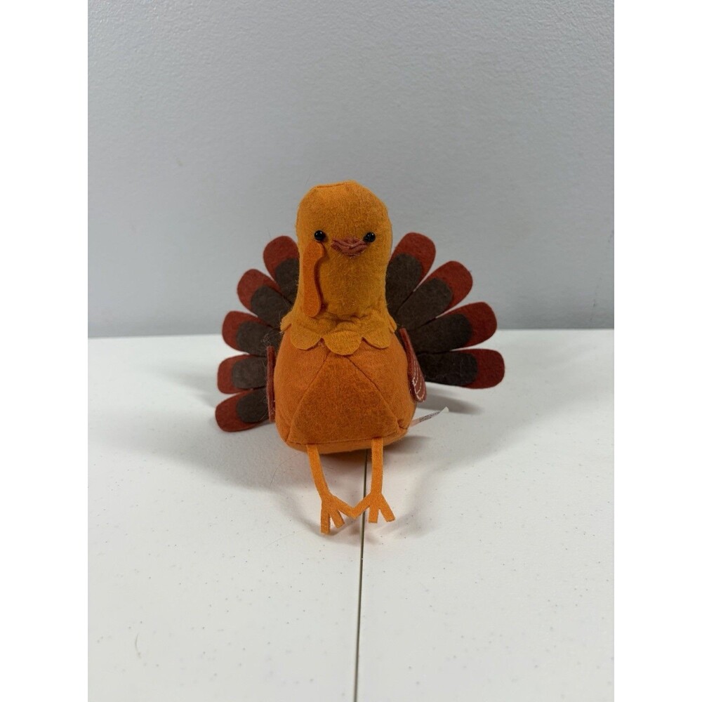 Target Spritz 2023 Thanksgiving Turkey Felt Bird Orange Brown Yellow 5"